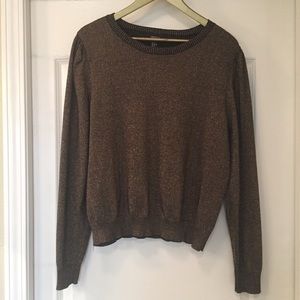 Forever 21 gold sparkle puff sleeve sweater